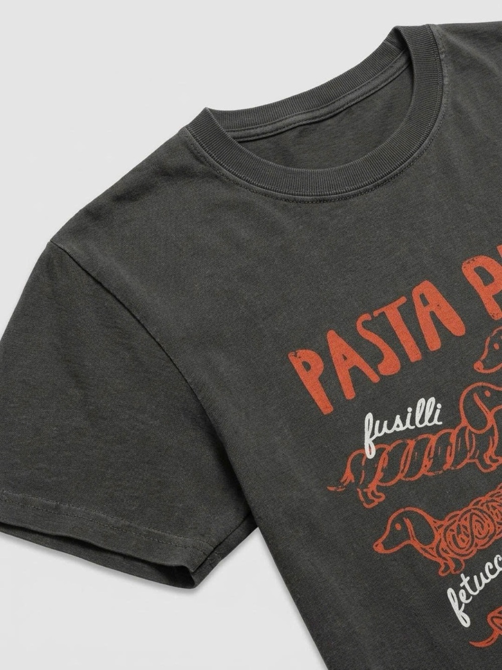 Pasta Pups Graphic Dog Tee - Pepper with Rust Print - Picture 2 of 2